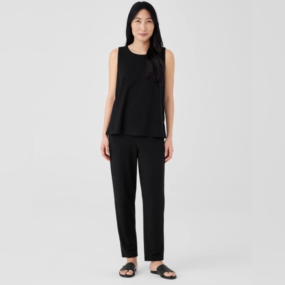 Eileen Fisher Tops - Eileen Fisher Stretch Jersey Knit Jewel Neck Tank Black Size Small NWT $98